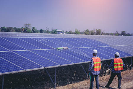 Zwei Fachleute reinigen eine Freilandanlage. Verantwortung über den Zustand der Anlage übernehmen