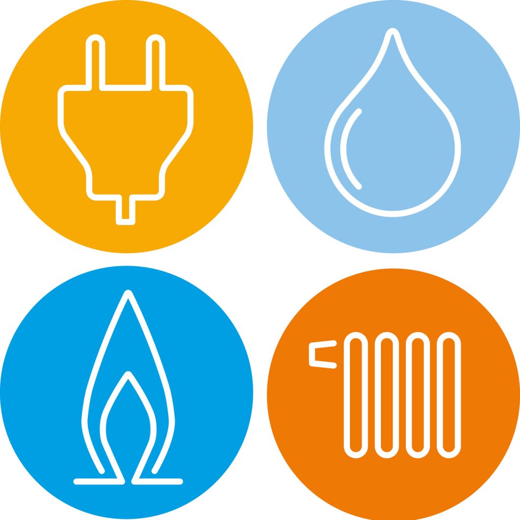 Energieträger: Strom, Gas, Energieverbraucheinheiten: Heizung, Warmeswasser